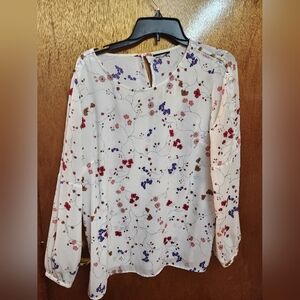 Floral Print Women's Top - Cream